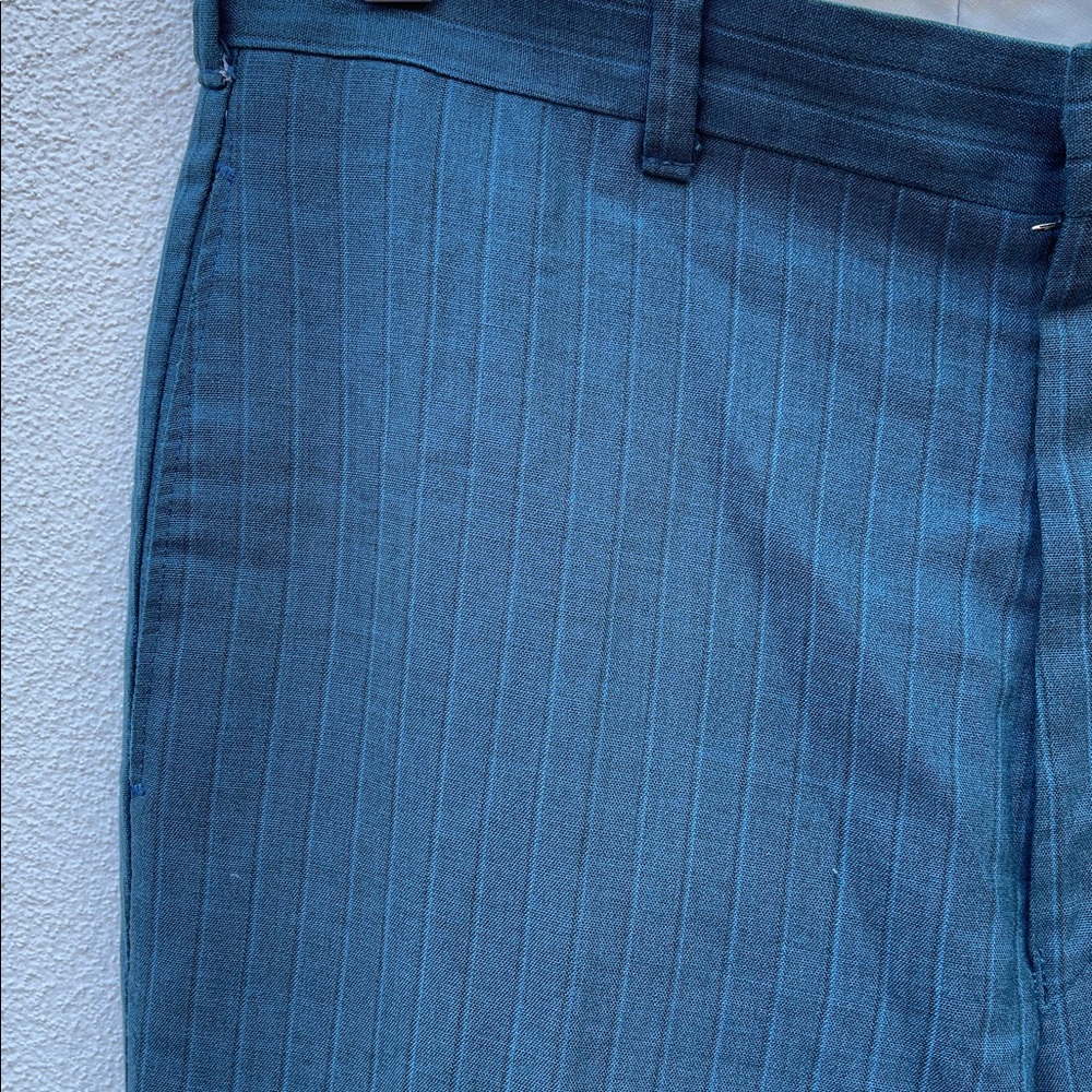 Men's Vintage Blue Pinstripe Pants - Picture 3 of 6
